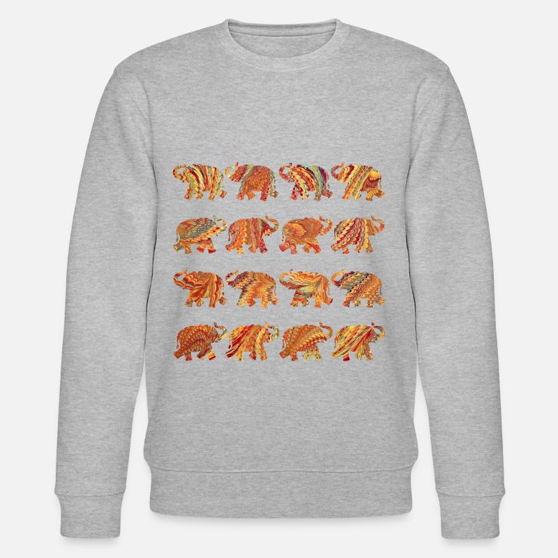 12 éléphants e 22 - Sweat bio CHANGER Stanley/Stella Unisexe - gris chiné