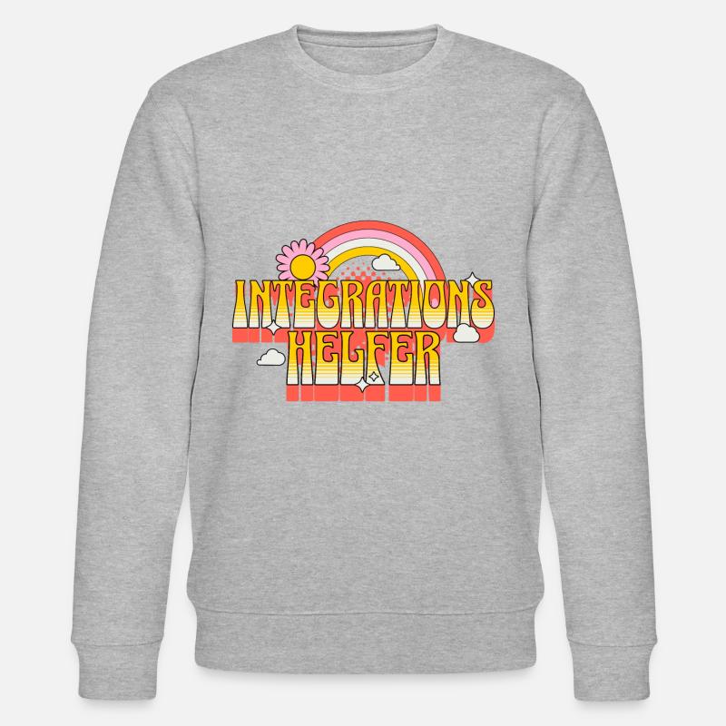Integrationshelfer I-Helfer Schule KiTa Blume - Stanley/Stella Unisex Bio-Sweatshirt CHANGER  - Grau meliert