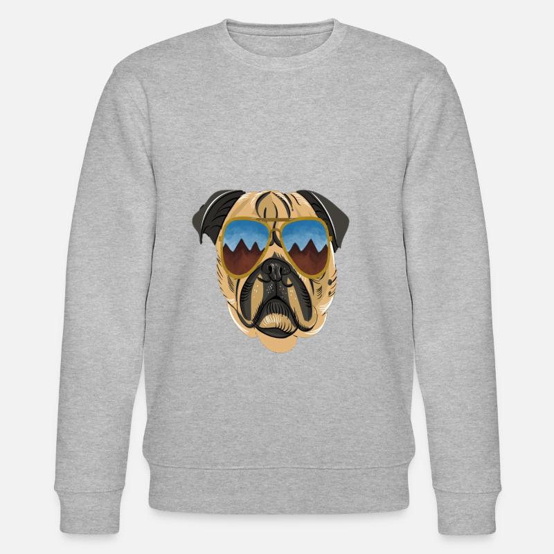 cooler-Hund Design - Stanley/Stella Unisex Bio-Sweatshirt CHANGER  - Grau meliert
