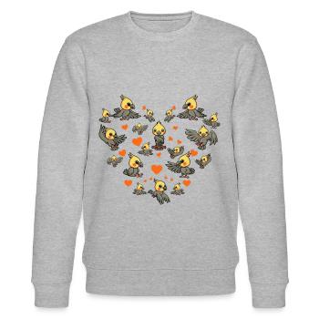 Cockatiel - Stanley/Stella CHANGER Unisex Organic Sweatshirt - heather grey - Front - Nik (191cm) & Marisol (170cm)