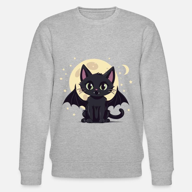 Halloween Black Cat: Vampire - Sweat bio CHANGER Stanley/Stella Unisexe - gris chiné
