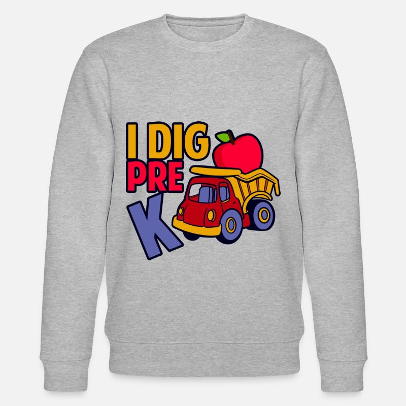 I Dig Pre-K - Stanley/Stella Unisex Bio-Sweatshirt CHANGER  - Grau meliert