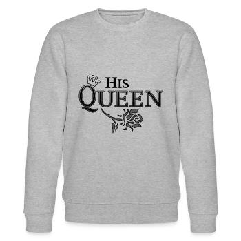 Her King His Queen (part2) Partnerlook love Krone - Stanley/Stella Unisex Bio-Sweatshirt CHANGER  - Grau meliert - Vorne - Nik (191cm) & Marisol (170cm)