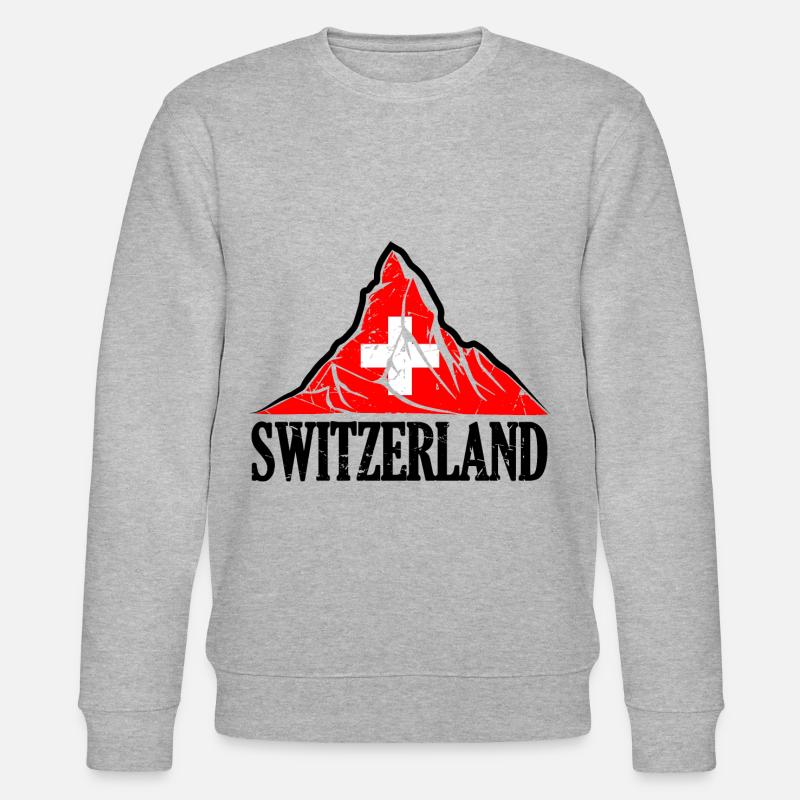 Suisse Cervin - Drapeau suisse - Sweat bio CHANGER Stanley/Stella Unisexe - gris chiné
