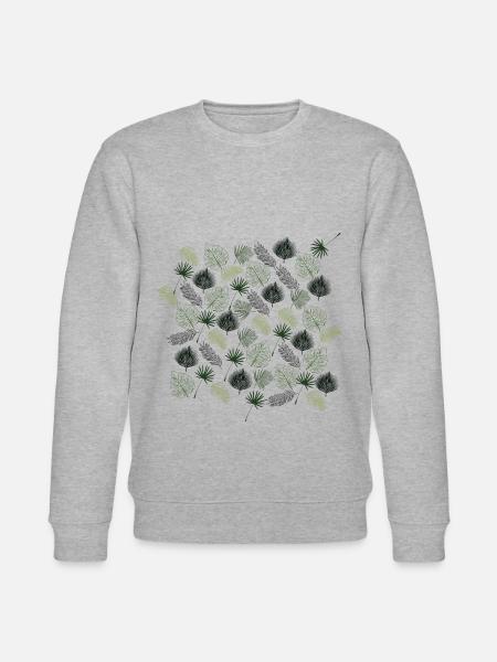 Jungle Palmenblätter - Stanley/Stella Unisex Bio-Sweatshirt CHANGER  - Grau meliert
