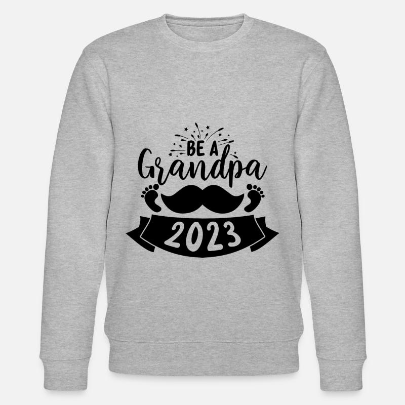 Werdender Opa 2023, 2023 werde ich Opa, 2023 Opa - Stanley/Stella Unisex Bio-Sweatshirt CHANGER  - Grau meliert