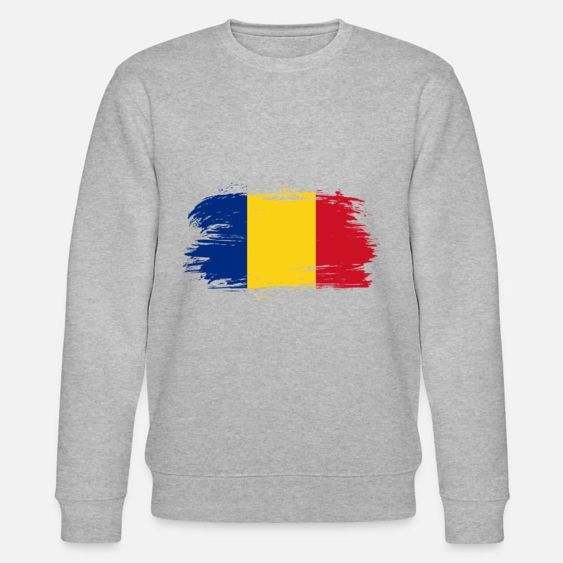 Roumanie Drapeau - Sweat bio CHANGER Stanley/Stella Unisexe - gris chiné