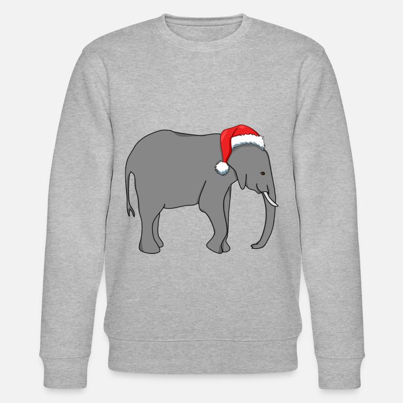 elefant mit weihnachtsmütze - Stanley/Stella Unisex Bio-Sweatshirt CHANGER  - Grau meliert
