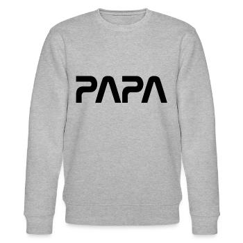 PAPA lettering in font design - Stanley/Stella CHANGER Unisex Organic Sweatshirt - heather grey - Front - Nik (191cm) & Marisol (170cm)