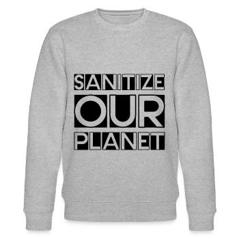 Sanitize Our Planet 2 - Stanley/Stella CHANGER Unisex Organic Sweatshirt - heather grey - Front - Nik (191cm) & Marisol (170cm)