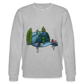 Die Druckkappe! Von Pousse2Bamboo ! - Stanley/Stella Unisex Bio-Sweatshirt CHANGER  - Grau meliert - Vorne - Nik (191cm) & Marisol (170cm)