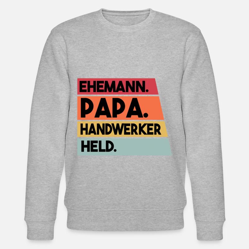 Ehemann Papa Handwerker Held - Stanley/Stella Unisex Bio-Sweatshirt CHANGER  - Grau meliert