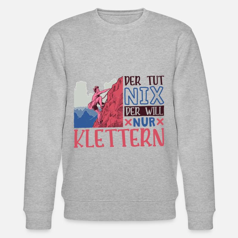 Berg Bergsteigen Kletterer Klettern - Stanley/Stella Unisex Bio-Sweatshirt CHANGER  - Grau meliert