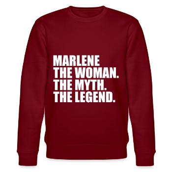 Woman Myth Legend Name Marlene - Stanley/Stella CHANGER Unisex Organic Sweatshirt - burgundy - Front - Nik (191cm) & Marisol (170cm)