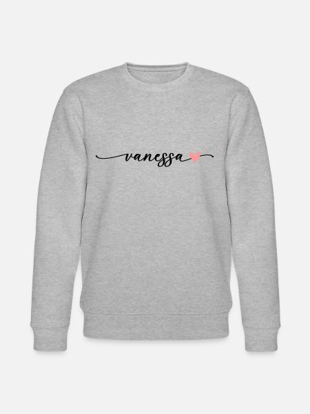 Vanessa navn fornavn kalligrafi bokstaver - Stanley/Stella CHANGER økologisk unisex-sweatshirt - gråmelert