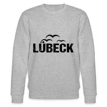 Lübeck Möwen Hansestadt - Stanley/Stella Unisex Bio-Sweatshirt CHANGER  - Grau meliert - Vorne - Nik (191cm) & Marisol (170cm)