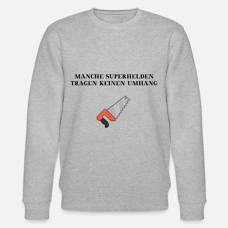 Handwerker Säge Geschenkidee - Stanley/Stella Unisex Bio-Sweatshirt CHANGER  - Grau meliert
