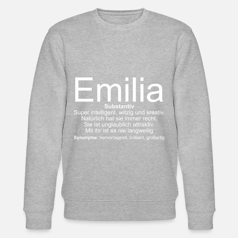 Name Definition Emilia - Stanley/Stella Unisex Bio-Sweatshirt CHANGER  - Grau meliert
