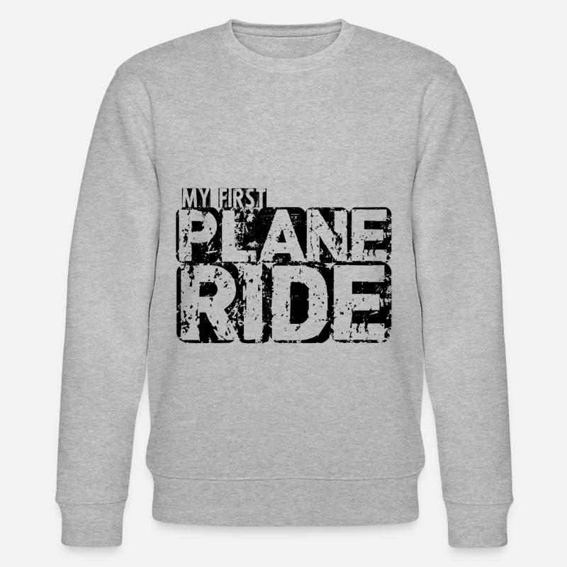 My First Plane Ride 37 - Stanley/Stella Unisex Bio-Sweatshirt CHANGER  - Grau meliert