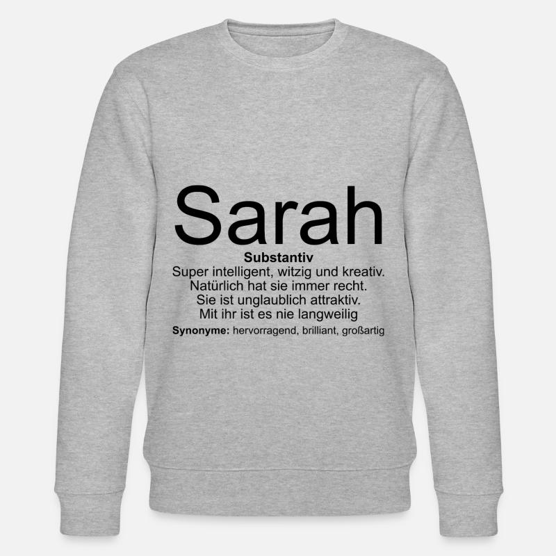 Name Definition Sarah - Stanley/Stella Unisex Bio-Sweatshirt CHANGER  - Grau meliert
