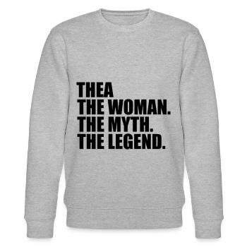 Woman Mythos Legende Name Thea - Stanley/Stella Unisex Bio-Sweatshirt CHANGER  - Grau meliert - Vorne - Nik (191cm) & Marisol (170cm)