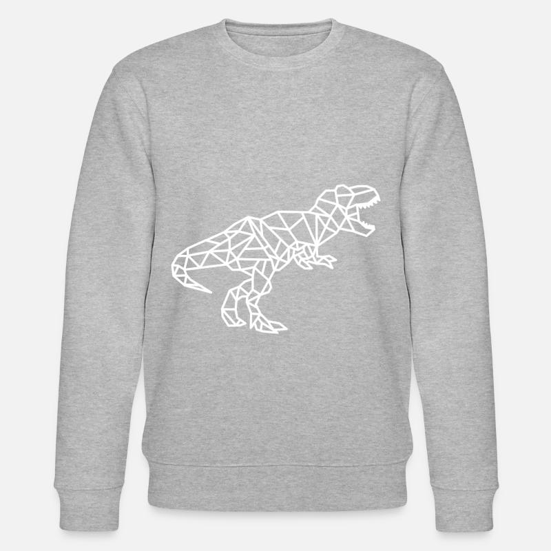 T Rex Geometric Lines - Stanley/Stella CHANGER Unisex Organic Sweatshirt - heather grey
