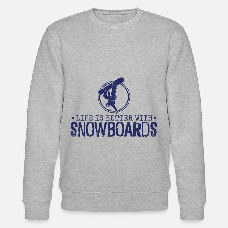 Snowboard Snowboarding Snowboardurlaub Snowboarder - Stanley/Stella Unisex Bio-Sweatshirt CHANGER  - Grau meliert