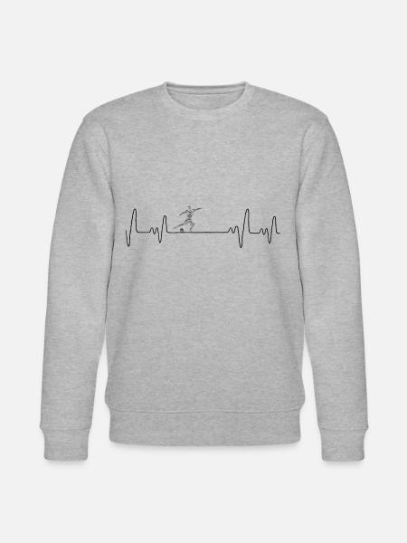 Fußball Herzschlag Puls - Stanley/Stella Unisex Bio-Sweatshirt CHANGER - Grau meliert