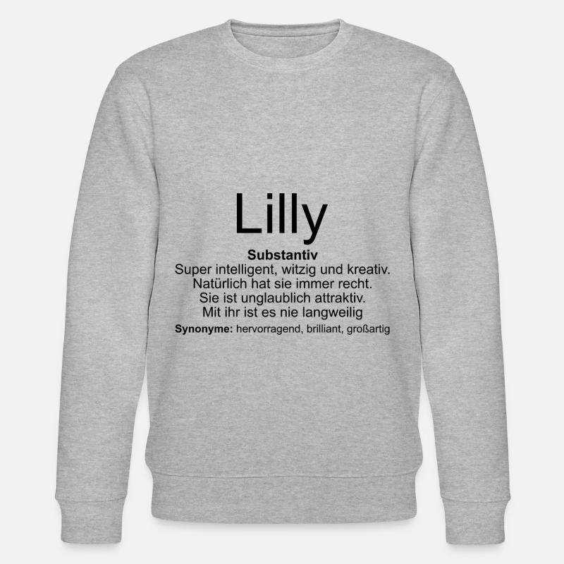 Name Definition Lilly - Stanley/Stella Unisex Bio-Sweatshirt CHANGER  - Grau meliert