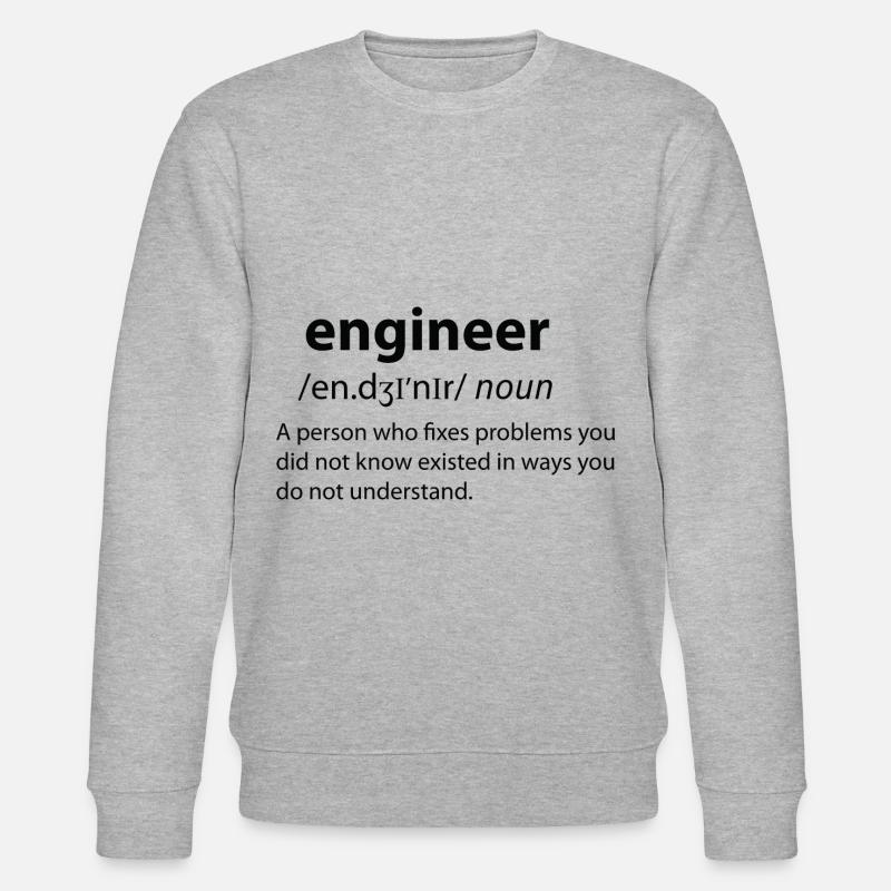 Engineer Funny Dictionary Definition - Stanley/Stella Unisex Bio-Sweatshirt CHANGER  - Grau meliert
