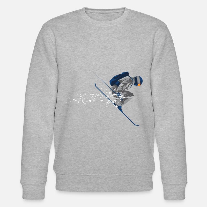 Skifahrer Schnee - Stanley/Stella Unisex Bio-Sweatshirt CHANGER  - Grau meliert