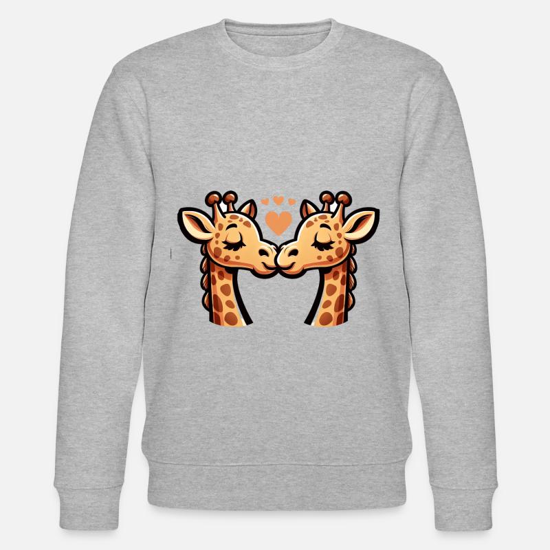 Deux girafes amoureuses - Sweat bio CHANGER Stanley/Stella Unisexe - gris chiné