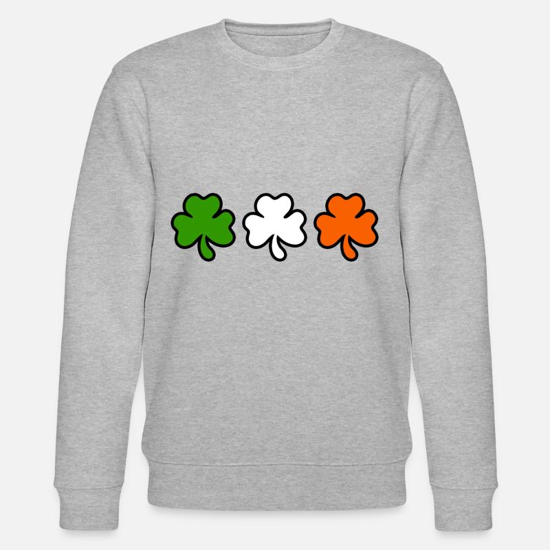 Cloverleaf Irlande Drapeau - Sweat bio CHANGER Stanley/Stella Unisexe - gris chiné