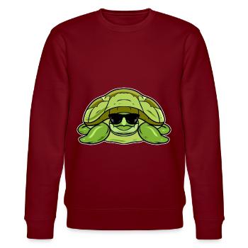 Schildkröte - Stanley/Stella Unisex Bio-Sweatshirt CHANGER  - Burgunderrot - Vorne - Nik (191cm) & Marisol (170cm)