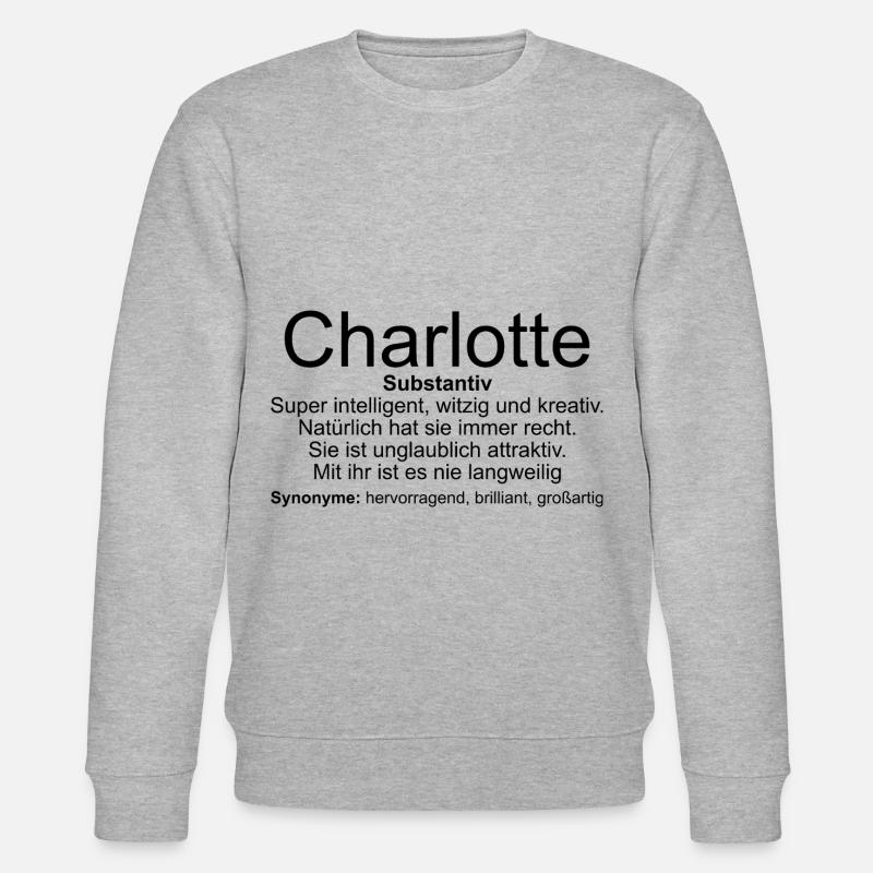 Name Definition Charlotte - Stanley/Stella Unisex Bio-Sweatshirt CHANGER - Grau meliert