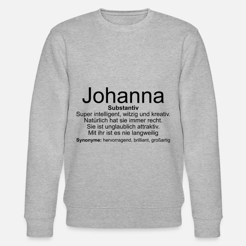 Name Definition Johanna - Stanley/Stella Unisex Bio-Sweatshirt CHANGER  - Grau meliert