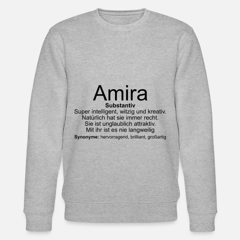 Name Definition Amira - Stanley/Stella Unisex Bio-Sweatshirt CHANGER  - Grau meliert