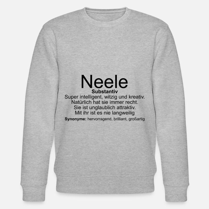 Name Definition Neele - Stanley/Stella Unisex Bio-Sweatshirt CHANGER  - Grau meliert