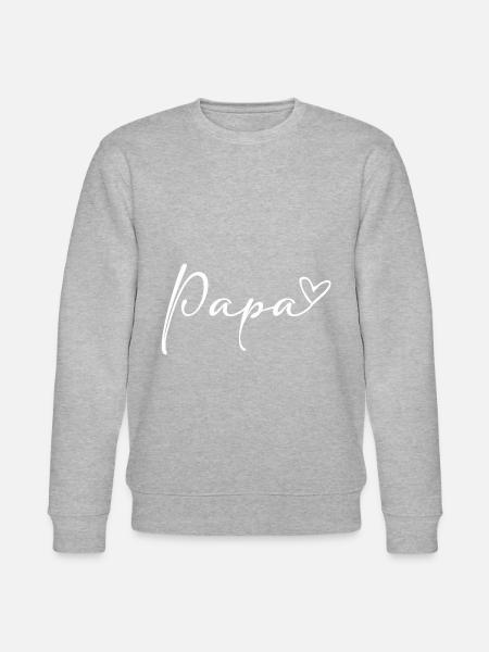 Papa Herz Papi Vater Geschenk Vatertag - Stanley/Stella Unisex Bio-Sweatshirt CHANGER - Grau meliert