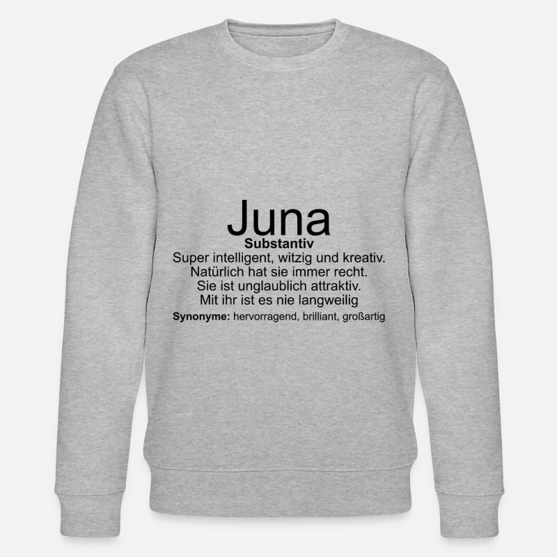 Name Definition Juna - Stanley/Stella Unisex Bio-Sweatshirt CHANGER  - Grau meliert
