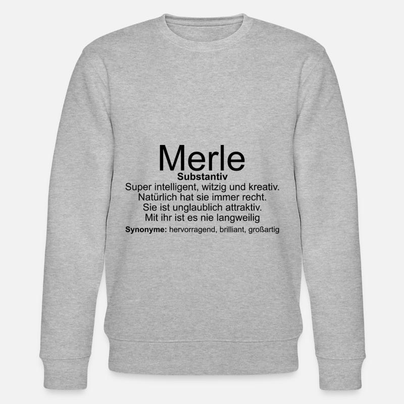Name Definition Merle - Stanley/Stella Unisex Bio-Sweatshirt CHANGER  - Grau meliert