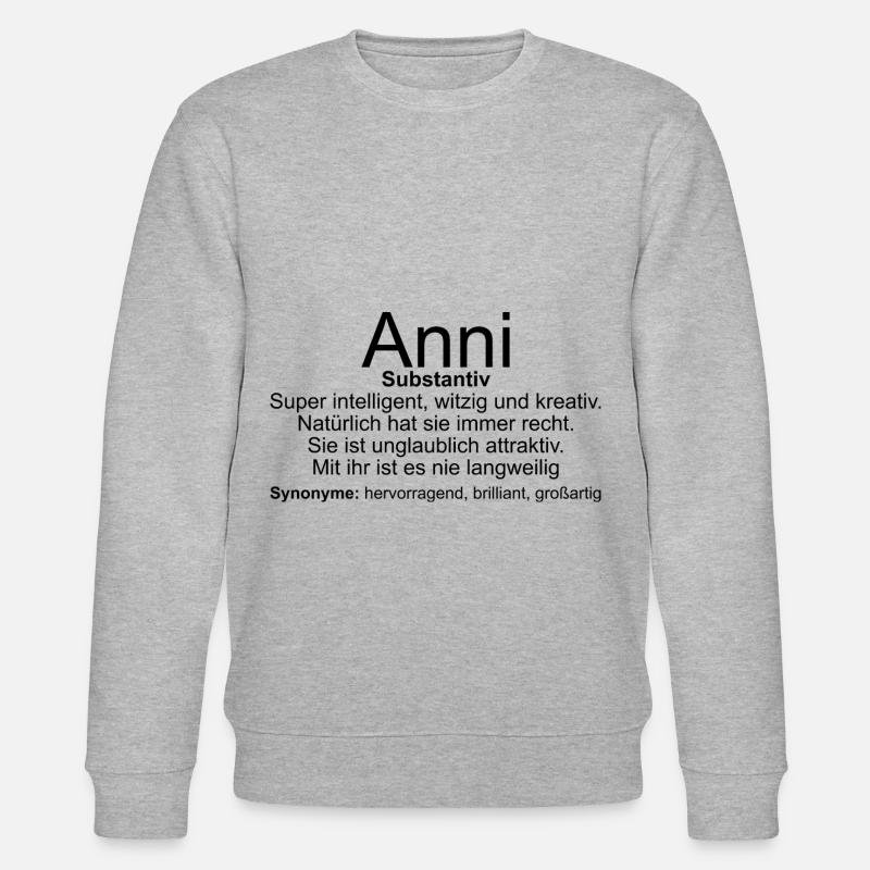 Name Definition Anni - Stanley/Stella Unisex Bio-Sweatshirt CHANGER  - Grau meliert