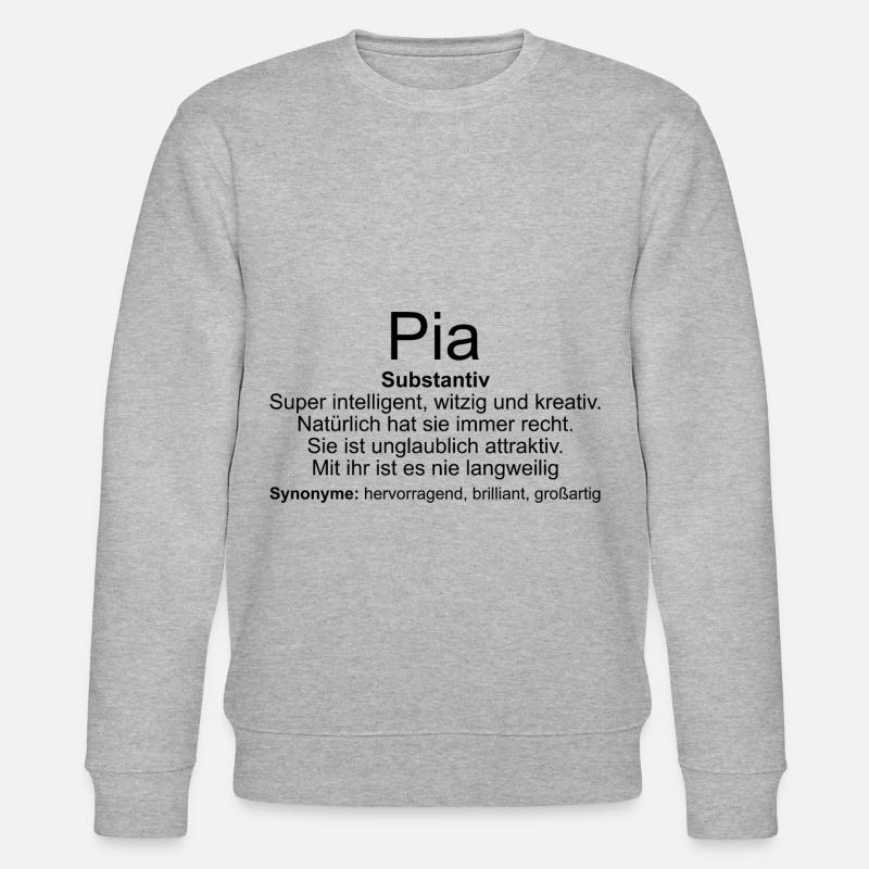 Nom Définition Pia - Sweat bio CHANGER Stanley/Stella Unisexe - gris chiné