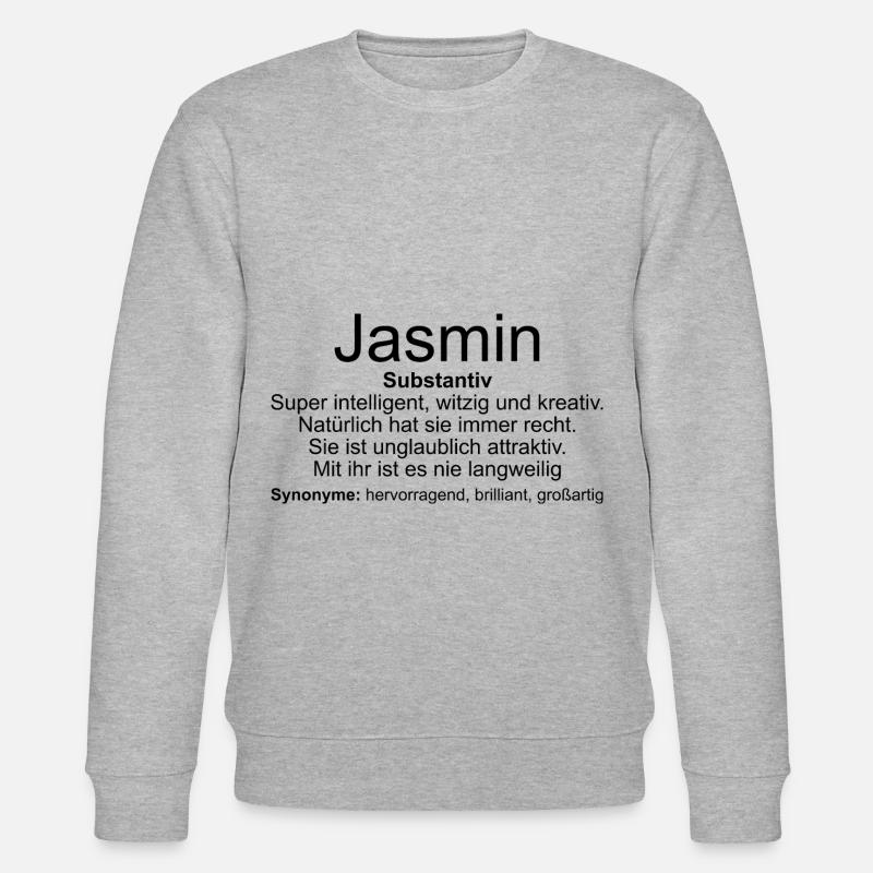 Name Definition Jasmin - Stanley/Stella Unisex Bio-Sweatshirt CHANGER  - Grau meliert