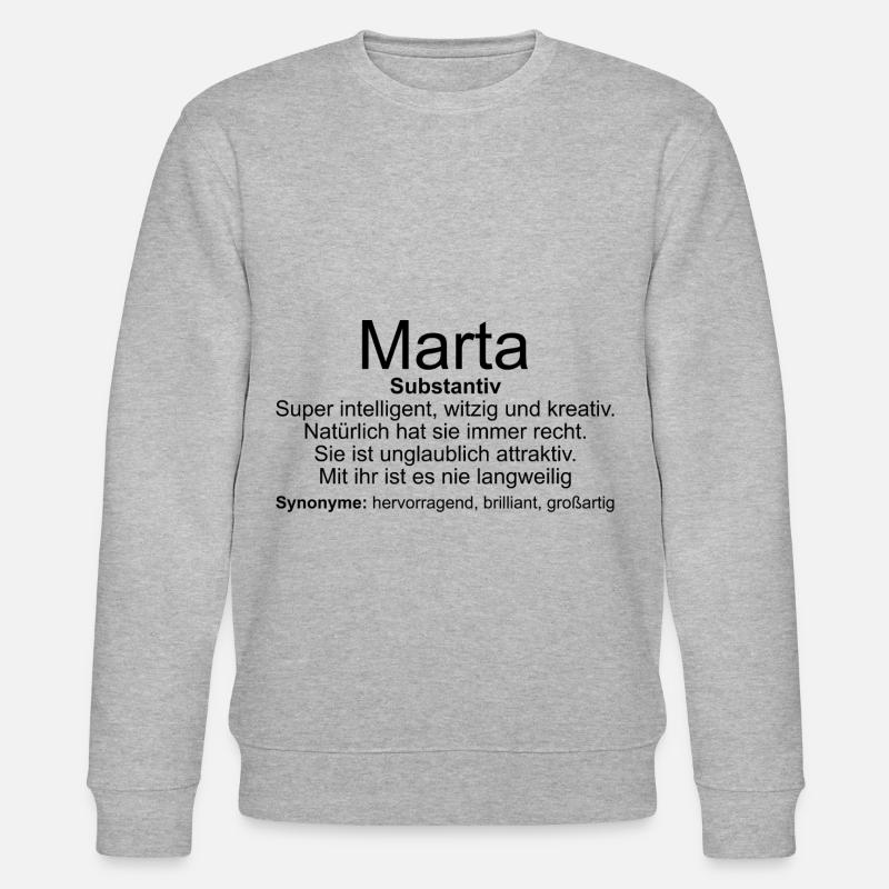 Nom Définition Marta - Sweat bio CHANGER Stanley/Stella Unisexe - gris chiné