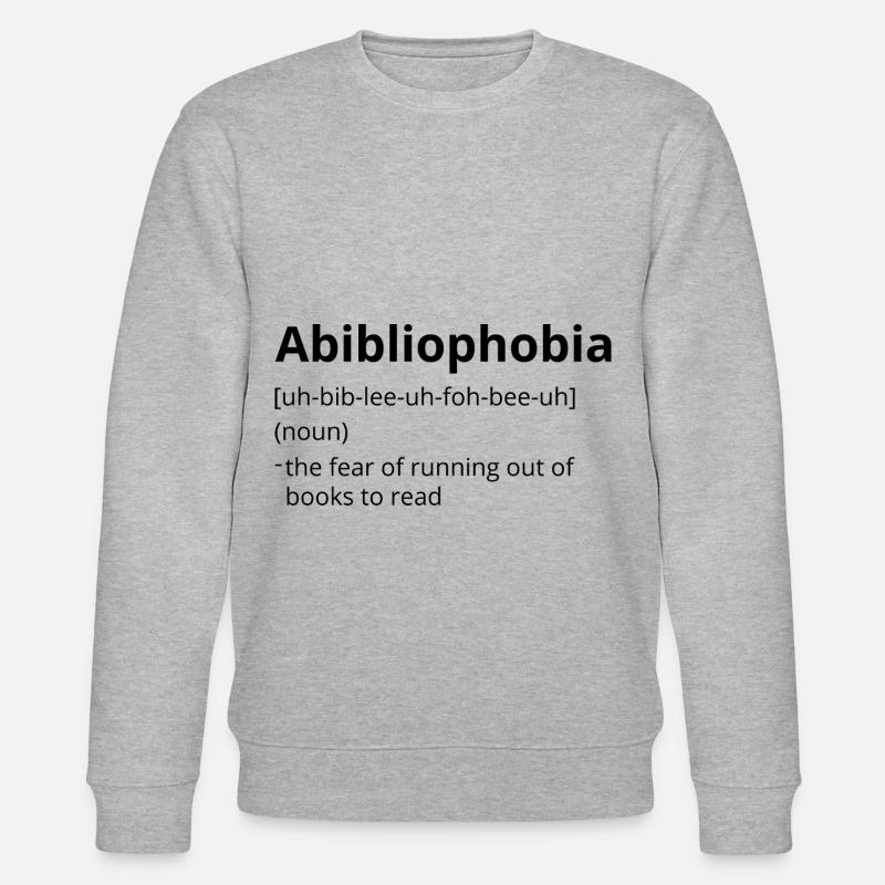 Abibliophobia Definition Description - Stanley/Stella Unisex Bio-Sweatshirt CHANGER  - Grau meliert