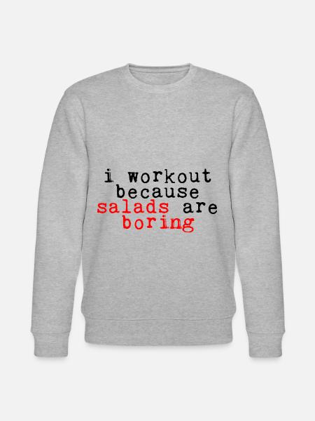 Ik train omdat salades saai zijn 2 - Stanley/Stella Uniseks bio-sweatshirt CHANGER  - grijs gemêleerd