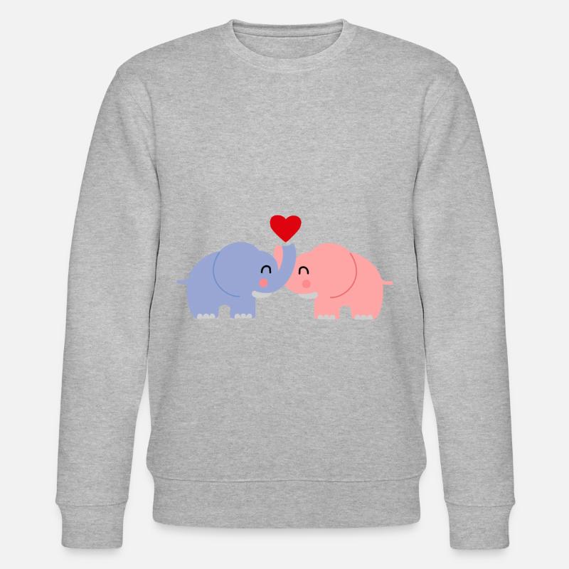 Elefant Liebe Paar - Stanley/Stella Unisex Bio-Sweatshirt CHANGER  - Grau meliert