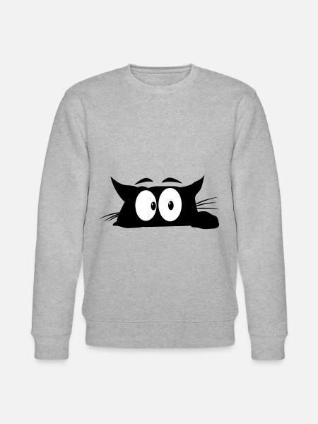 Black Cat 1 cat - Stanley/Stella CHANGER Unisex Organic Sweatshirt - heather grey