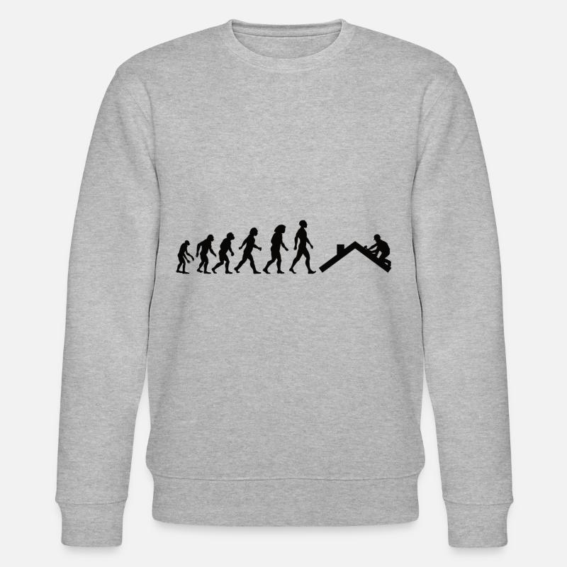 Dachdecker Zimmermann Dach Handwerker - Stanley/Stella Unisex Bio-Sweatshirt CHANGER  - Grau meliert